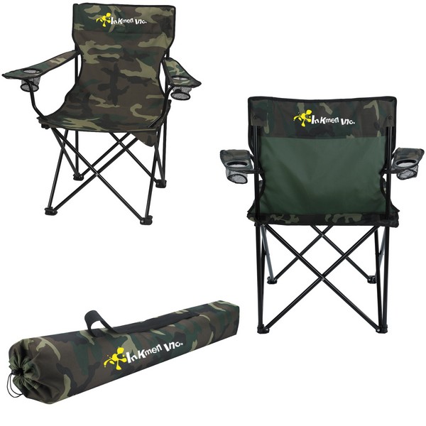 HH7050C Camouflage Folding CHAIR With Carrying Bag And Custom Imprinte